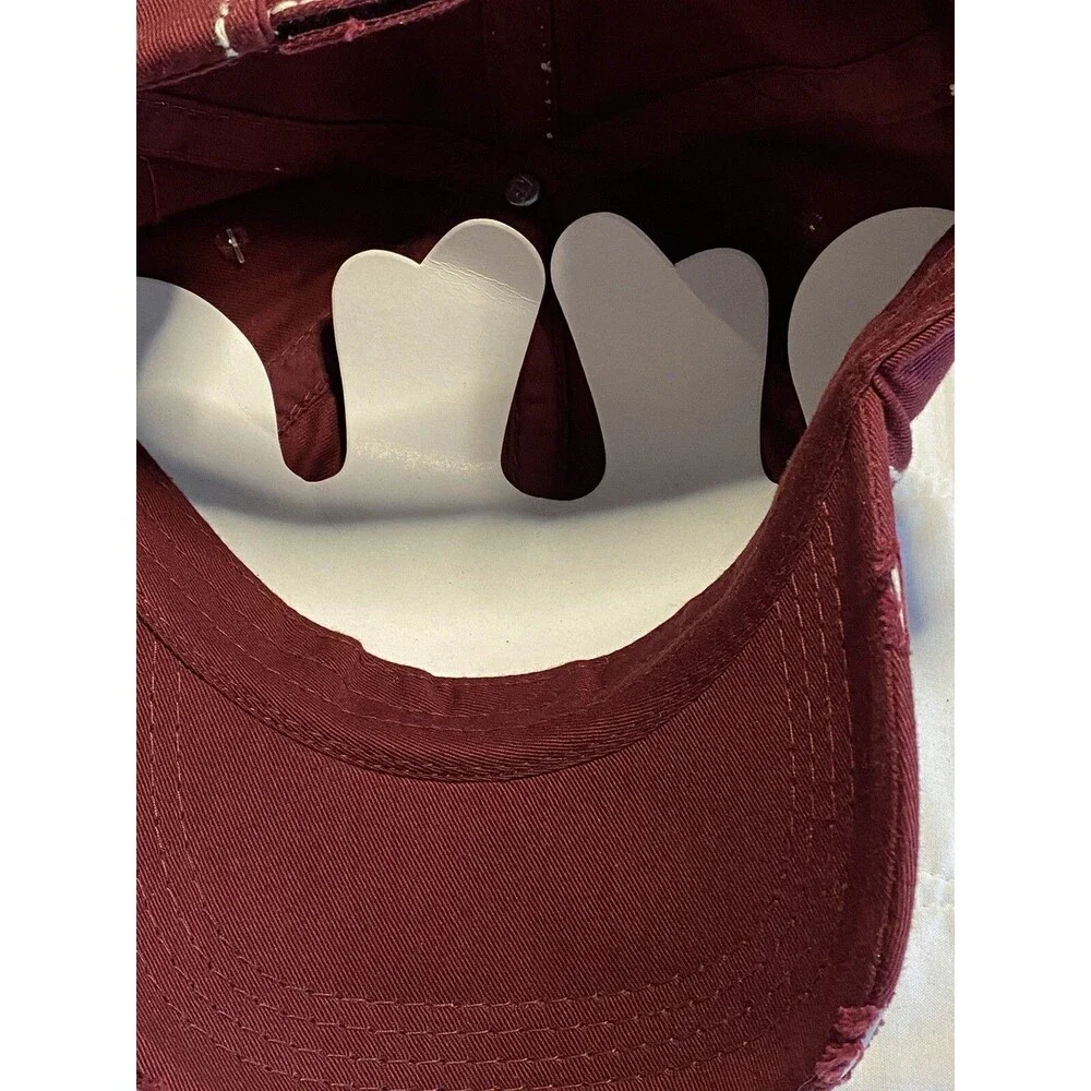 Football Mama Hat One Size Women's Kbethos Maroon Cap Adjustable Strap